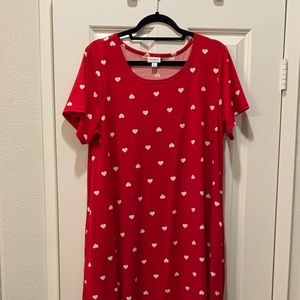 Soft Red Heart Dress